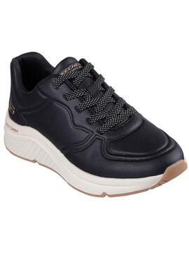 Chaussures Skechers Arch Bobs noires pour femme.