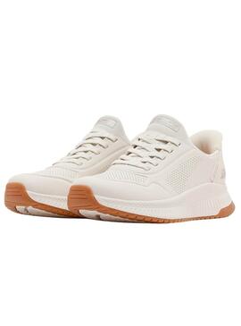 Chaussures Skechers Bobs Squad 4 blanches pour femme.