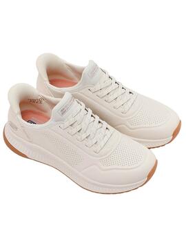 Chaussures Skechers Bobs Squad 4 blanches pour femme.