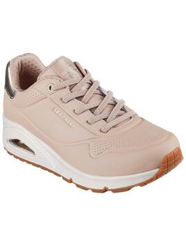 Chaussures Skechers Uno Shimmer rose pour femme