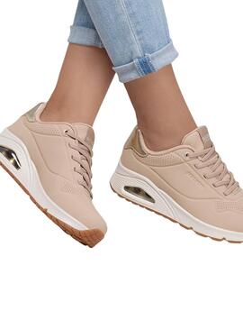 Chaussures Skechers Uno Shimmer rose pour femme