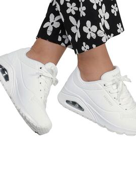 Chaussures Skechers Uno blanches pour femme