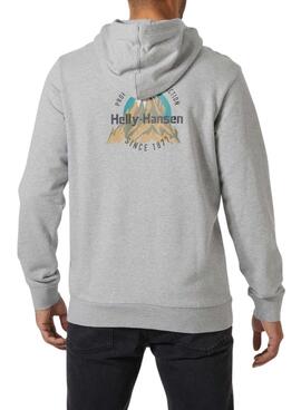 Sweat à capuche Helly Hansen Core Graphic gris pour homme