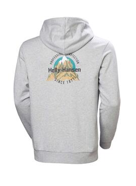 Sweat à capuche Helly Hansen Core Graphic gris pour homme