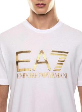 T-shirt Emporio Armani EA7 logo blanc pour homme