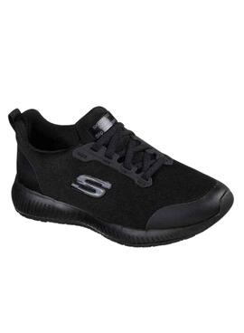 Chaussures Skechers Squad noir antidérapantes pour femme.
