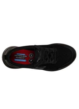 Chaussures Skechers Squad noir antidérapantes pour femme.