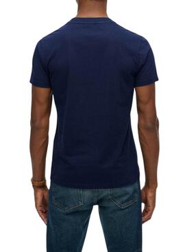 T-shirt Superdry Essential Logo bleue pour homme