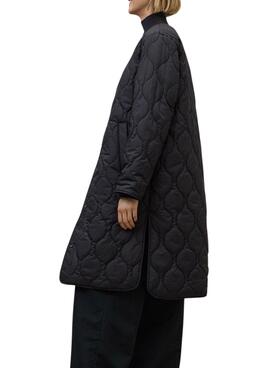 Manteau réversible noir pour femme Ecoalf Tiago