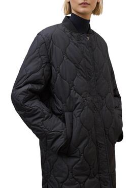 Manteau réversible noir pour femme Ecoalf Tiago