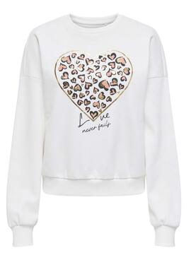 Sweat-shirt blanc pour femme Only Tammie