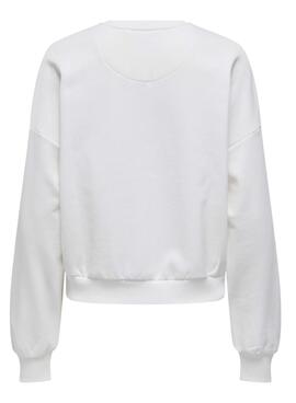 Sweat-shirt blanc pour femme Only Tammie
