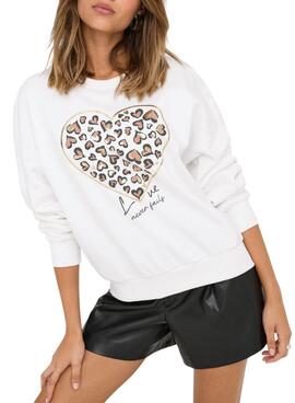 Sweat-shirt blanc pour femme Only Tammie