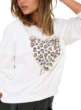 Sweat-shirt blanc pour femme Only Tammie