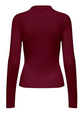 Maillot Only Mila polo grenat pour femme