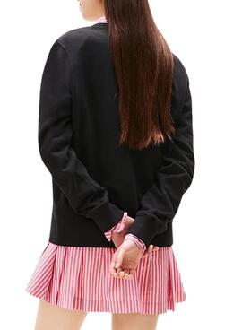 Sweat à capuche Tommy Jeans Ess Logo noir pour femme
