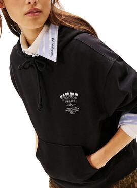 Sweat à capuche Tommy Jeans Western noir pour femme