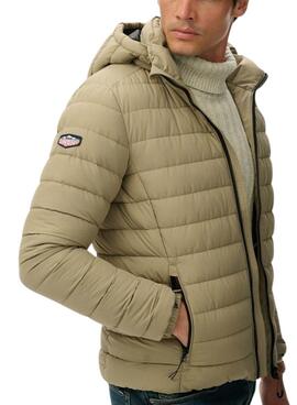 Chaqueta acolchada Superdry Fuji beige para hombre
