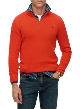Maillot Superdry Henley orange pour homme