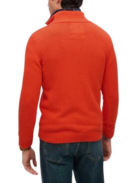 Maillot Superdry Henley orange pour homme