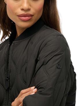 Veste matelassée noire Superdry pour femme