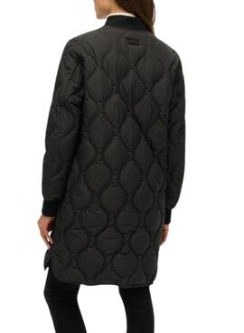 Parka Superdry acolchada negra para mujer.