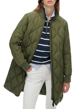 Parka Superdry Quilted verte pour femme.