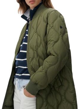 Parka Superdry Quilted verte pour femme.