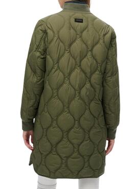 Parka Superdry Quilted verte pour femme.