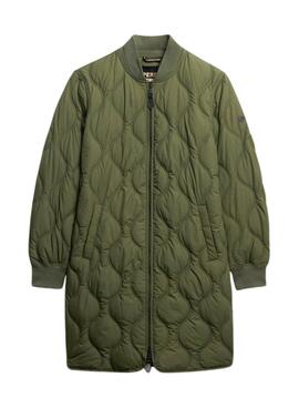 Parka Superdry Quilted verte pour femme.