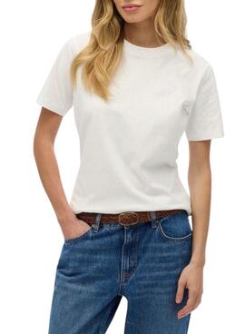 T-shirt Superdry Essential logo blanc pour femme