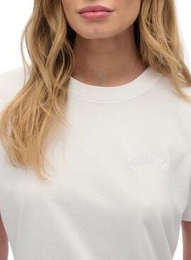 T-shirt Superdry Essential logo blanc pour femme