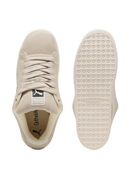 Sneakers Puma Suede XL beige pour femme.