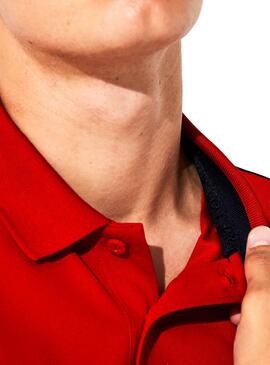 Polo Lacoste Sport Colorblock Rouge pour Homme