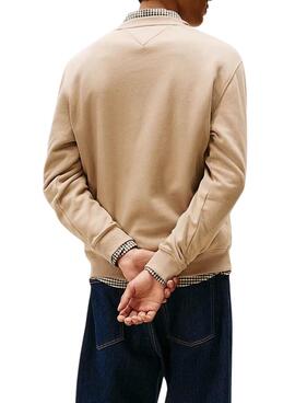 Maillot Tommy Jeans Crew beige pour homme