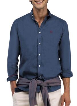 Chemise El Ganso teint en bleu pour homme
