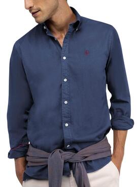 Chemise El Ganso teint en bleu pour homme