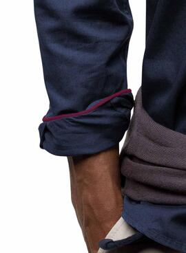 Chemise El Ganso teint en bleu pour homme