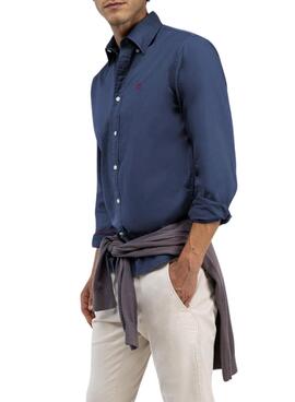 Chemise El Ganso teint en bleu pour homme