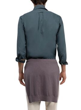 Chemise Le Ganso teinte en pétrole pour homme