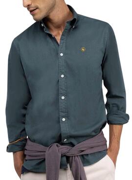 Chemise Le Ganso teinte en pétrole pour homme