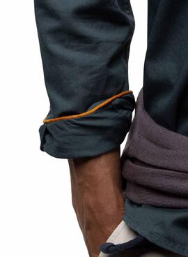 Chemise Le Ganso teinte en pétrole pour homme