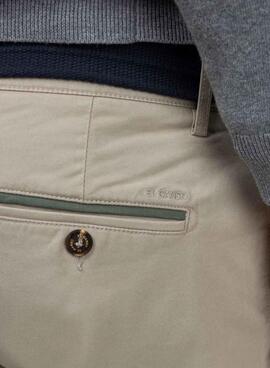 Pantalon chino beige slim fit pour homme de la marque El Ganso.
