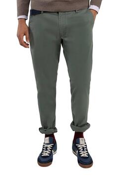 Pantalon chino El Ganso verde ajusté slim pour homme