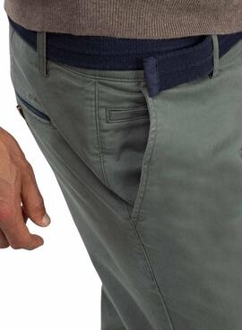 Pantalon chino El Ganso verde ajusté slim pour homme