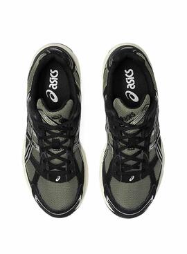 Baskets Asics Gel 1130 vertes et noires pour homme.