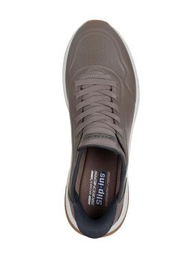 Chaussures Skechers Bobs Squad 4 taupe pour homme