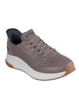Chaussures Skechers Bobs Squad 4 taupe pour homme