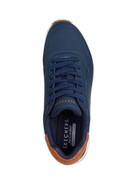 Chaussures Skechers Uno bleues pour hommes
