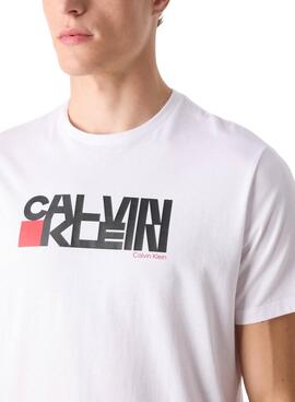 T-shirt Calvin Klein Redbox blanc pour homme